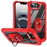 Mobigear Crystal Ring Coque iPhone 17e Coque arrière Rigide avec Anneau-Support - Rouge