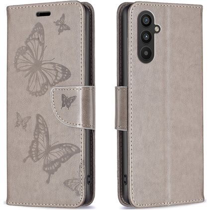 Mobigear Butterfly Housse Samsung Galaxy A24 Etui Porte-Monnaie - Gris