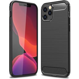 Mobigear Brushed Slim Coque iPhone 12 Pro Max Coque arrière en TPU Souple - Noir