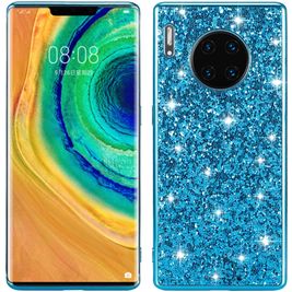 Mobigear Glitter Coque Huawei Mate 30 Pro Coque arrière Rigide - Bleu