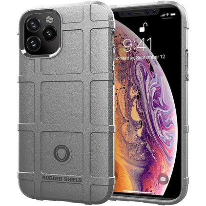 Mobigear Rugged Shield Coque iPhone 12 Pro Max Coque arrière en TPU Souple Anti-Chocs - Gris
