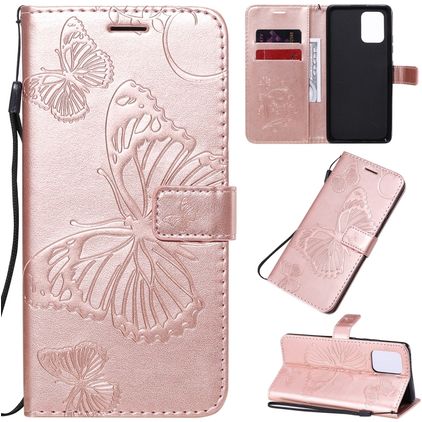 Mobigear Butterfly Samsung Galaxy S10 Lite Étui Portefeuille - Rose doré