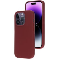 Mobiparts Coque iPhone 14 Pro Coque arrière en Silicone - Plum Red