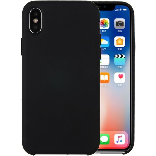 Mobigear Rubber Touch Coque iPhone XS Coque arrière en Silicone - Noir