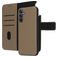 Mobiparts Samsung Galaxy A15 Coque Cuir véritable Étui 2en1 avec coque amovible Portefeuille - Taupe