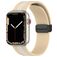 Mobigear Stripe Mag Bracelet Silicone Apple Watch Fermeture magnétique - 42/41/40/38 mm - Blanc / Beige