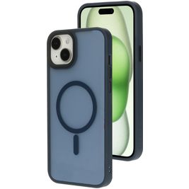 Mobiparts Hardcover Coque iPhone 15 Plus MagSafe Coque arrière Rigide - Satin Blue