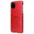 Fierre Shann Premium Card Coque iPhone 11 Coque arrière avec Porte-Cartes - Rouge