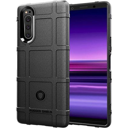 Mobigear Rugged Shield Coque Sony Xperia 5 II Coque arrière en TPU Souple Anti-Chocs - Noir