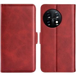 Mobigear Slim Magnet Housse OnePlus 11 Etui Porte-Monnaie - Rouge