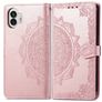 Mobigear Mandala Housse Nothing Phone (2) Etui Porte-Monnaie - Rose doré
