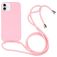 Mobigear Lanyard iPhone 16 Coque avec cordon en Silicone - Rose