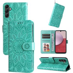 Mobigear Sunflower Housse Samsung Galaxy A14 Etui Porte-Monnaie - Vert