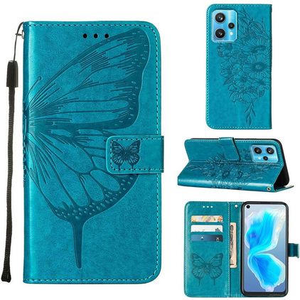 Mobigear Butterfly Realme 9 Pro Plus Étui Portefeuille - Bleu