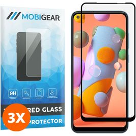 Mobigear Premium Samsung Galaxy A11 Verre trempé Protection d'écran - Compatible Coque - Noir (Lot de 3)