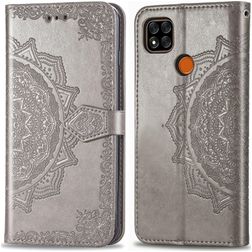 Mobigear Mandala Housse Xiaomi Redmi 9C Etui Porte-Monnaie - Gris