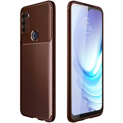 Mobigear Racing Coque Motorola Moto G50 Coque arrière en TPU Souple - Marron