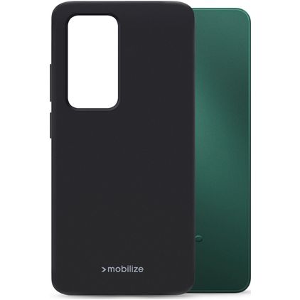 Mobilize Rubber Gelly Coque OPPO A5 Coque arrière en TPU Souple - Noir