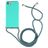Mobigear Lanyard iPhone SE (2022) Coque avec cordon en TPU Souple - Turquoise