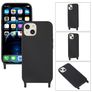 Mobigear Lanyard iPhone 14 Plus Coque avec cordon en Silicone - Noir