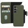 Mobiparts Samsung Galaxy S24 MagSafe Coque Cuir véritable Étui 2en1 avec coque amovible Portefeuille - Vert