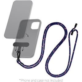 Mobilize Lanyard - Cordon de téléphone universel ajustable - Bleu / Rouge