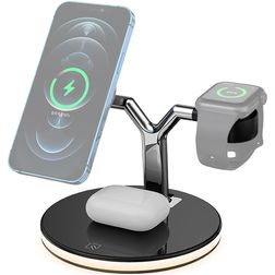 Mobigear LumiStation Mag 3in1 Station de Charge MagSafe pour iPhone / AirPods & Apple Watch - Noir