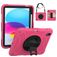 Mobigear SureGrip Coque iPad 11 (2025) Coque arrière en Plastique rigide,Silicone + Porte-crayon + Bandoulière + Support Amovible - Rose