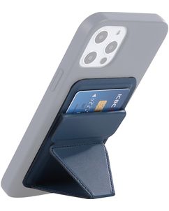 Mobigear Folding Snap-On - Porte Cartes en - 3 Cartes - Compatible MagSafe - Dark Blue