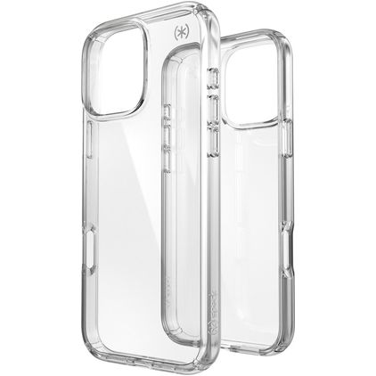 Speck Presidio Perfect Clear Coque Transparente iPhone 16 Pro Max Coque arrière Rigide Anti-Chocs - Transparent