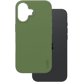 CARE by PanzerGlass Fashionable Coque iPhone 16 MagSafe Coque arrière en Silicone - Vert