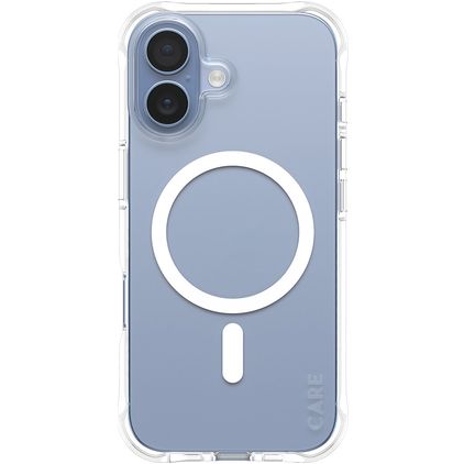 CARE by PanzerGlass Fashionable Coque Transparente iPhone 17 MagSafe Coque arrière en Silicone - Transparent