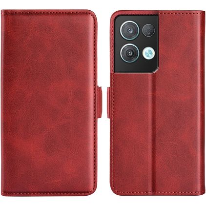 Mobigear Slim Magnet Housse OPPO Reno 8 Pro 5G Etui Porte-Monnaie - Rouge