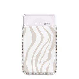 MIO - Porte Cartes en - 3 Cartes - Compatible MagSafe - Sandy Zebra