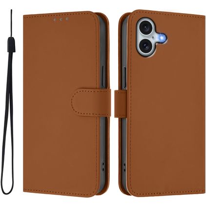 Mobigear Urban Wallet Housse iPhone 16 Plus Etui Porte-Monnaie - Marron