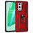 Mobigear Armor Ring OnePlus 9 Pro Plastique rigide Coque arrière Antichoc avec bague de maintien - Rouge
