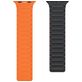 Mobigear Loop Mag Bracelet Silicone Apple Watch Fermeture magnétique - 42/41/40/38 mm - Noir / Orange
