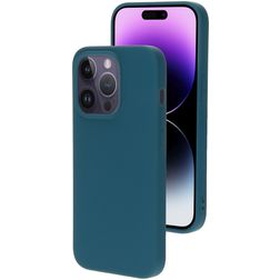 Mobiparts Coque iPhone 14 Pro Coque arrière en Silicone - Blueberry Blue
