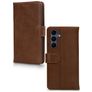 Mobilize Wallet Housse Samsung Galaxy S25 FE Etui en Cuir Véritable Porte-Monnaie - Marron