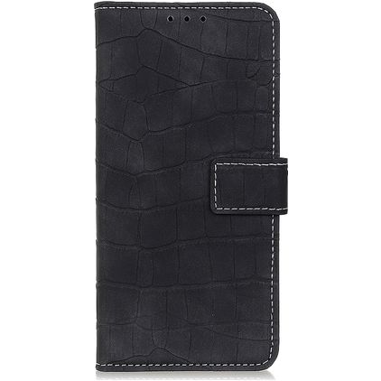 Mobigear Croco Housse Realme X50 Pro Etui Porte-Monnaie - Noir