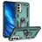 Mobigear Armor Ring Coque Samsung Galaxy M23 Coque arrière Rigide Anti-Chocs avec Anneau-Support - Vert
