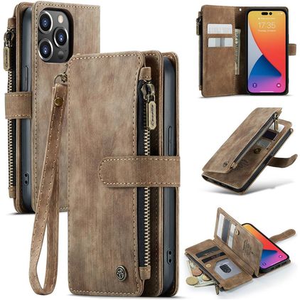 Caseme C30 Housse iPhone 14 Pro Etui Porte-Monnaie - Marron