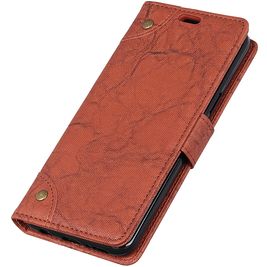 Mobigear Ranch Housse Motorola One Power Etui Porte-Monnaie - Marron