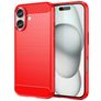 Mobigear Brushed Slim Coque iPhone 16 Plus Coque arrière en TPU Souple - Rouge
