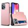 Mobigear Card Coque iPhone 13 Mini Coque arrière Rigide Anti-Chocs avec Porte-Cartes - Rose doré