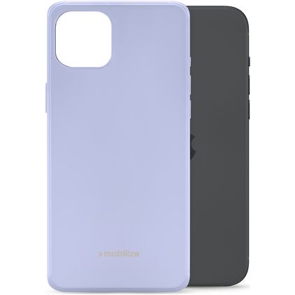 Mobilize Rubber Gelly Coque iPhone 15 Plus Coque arrière en TPU Souple - Pastel Purple