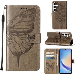 Mobigear Butterfly Housse Samsung Galaxy A35 Etui Porte-Monnaie - Gris