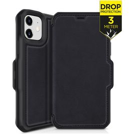 ITSkins HybridFolio Housse iPhone 12 Mini Etui en Cuir Véritable - Noir