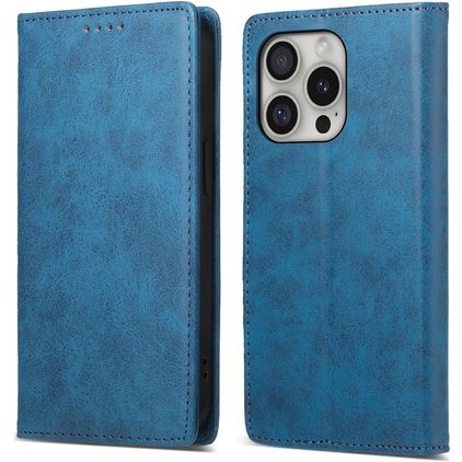 Mobigear Wallet iPhone 16 Pro Étui Portefeuille - Bleu