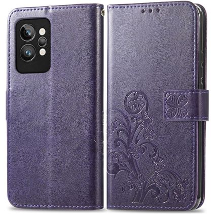 Mobigear Clover Housse Realme GT2 Pro Etui Porte-Monnaie - Violet